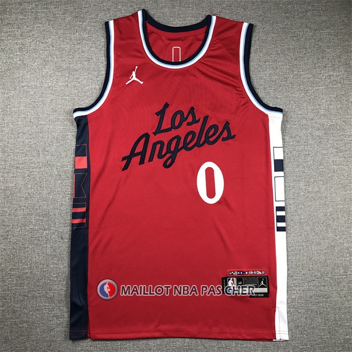 Maillot Los Angeles Clippers Russell Westbrook NO 0 Statement 2024-25 Rouge